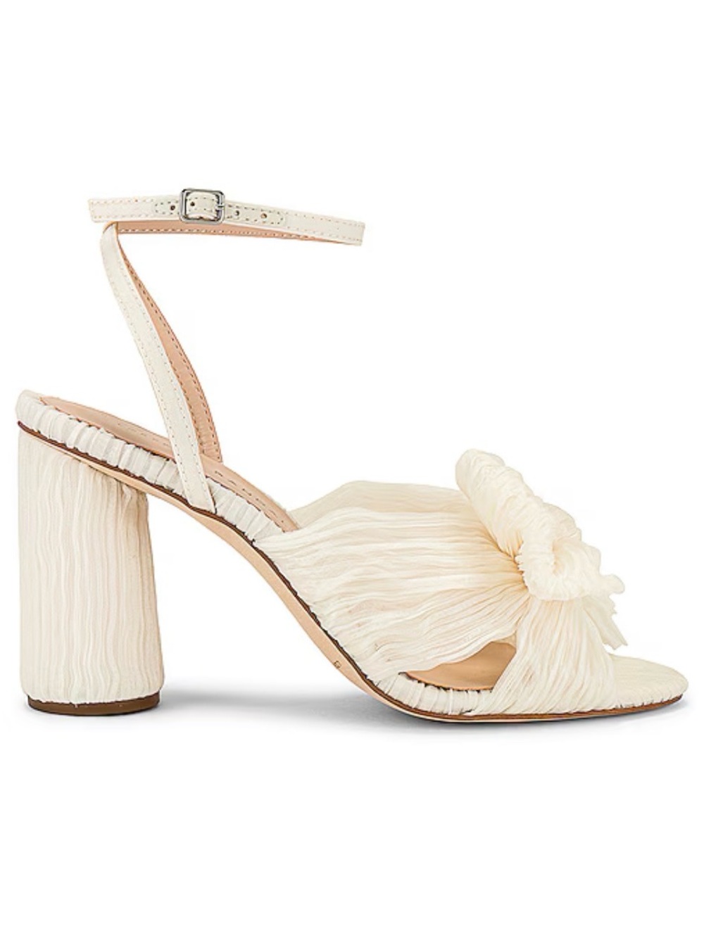 Loeffler Randall Camellia White Pleated Bow Heel 7.5 NEW‎